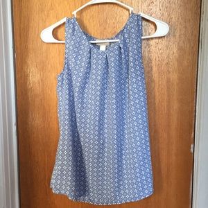 LOFT Blue and White Tank Top